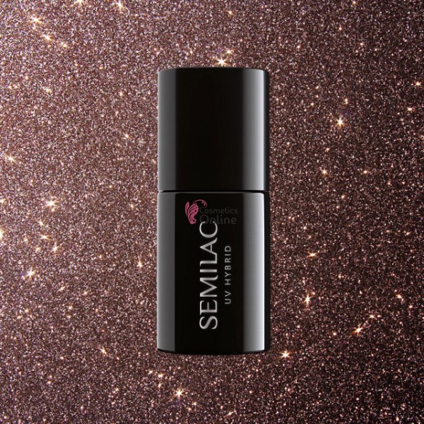 Oja UV Semilac 333 maro cu sclipici Shine Brown 7 ml